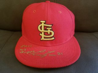 Signed Lance Lynn 2011 World Series Champ St Louis Cardinals Era Hat Auto
