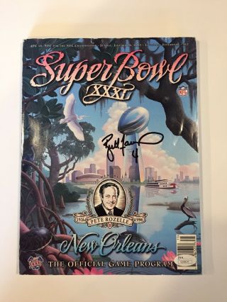 Brett Favre Hof 1997 Bowl Xxxi Signed Game Program