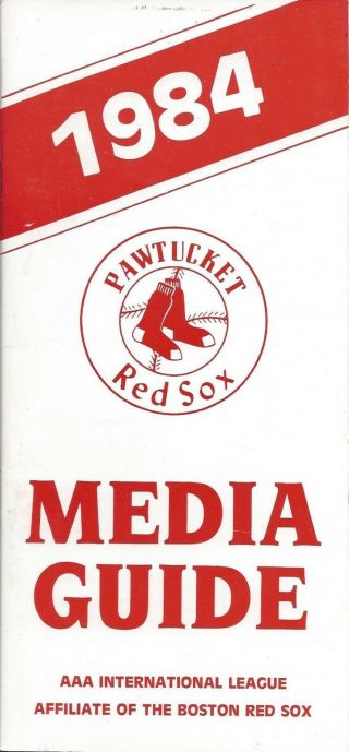 1984 Pawtucket Red Sox Minor League Baseball Media Guide - International League