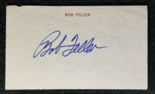 Bob Feller Autographed Cleveland Indians Psa/dna Pre - Cert Vtg Signed