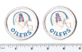 Set Of 2 Vintage 1980s Nfl Houston Oilers 2 Inch Round Patch (sew Or Iron On)