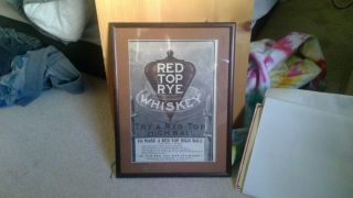 Vintage Red Top Rye Whiskey Ad In Frame