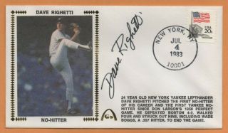 Dave Righetti No Hitter Autographed Gateway Stamp Envelope York Postmark