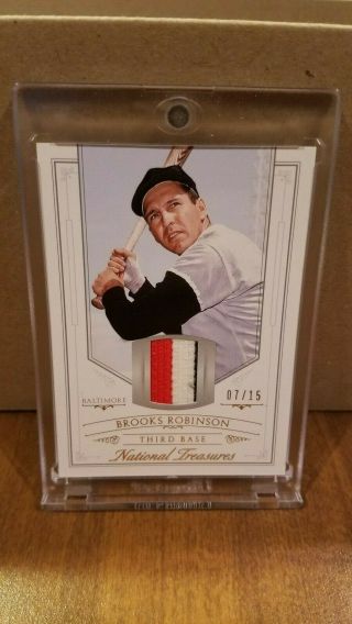 Brooks Robinson 2015 National Treasures Game Patch Card 7/15 Baltimore Orioles