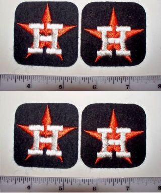 Set Of 4 Vintage 1970s Mlb Houston Astros 2 " Square Patch Sew Or Iron On
