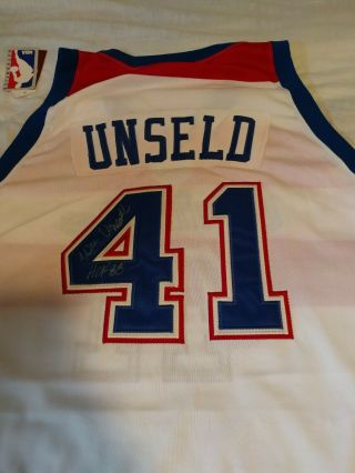 Wes Unseld Autographed Signed Washington Bullets Mitchell & Ness Jersey Hof 88