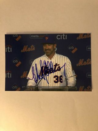 York Mets Manager Mickey Callaway Signed Autographed 4x6 Photo
