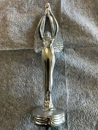 Winged Victory Trophy Figure - Vintage Metal - Silver - Female - 6 "