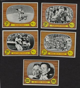 1967 Topps Baseball 1966 World Series Complete Set Of 5 151 152 153 154 155