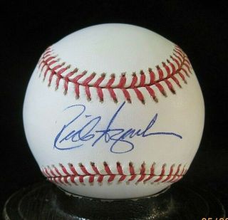 Rick Aguilera Signed Oal Baseball W/coa 1986 Mets,  1991 Twins,  Cubs,  Red Sox