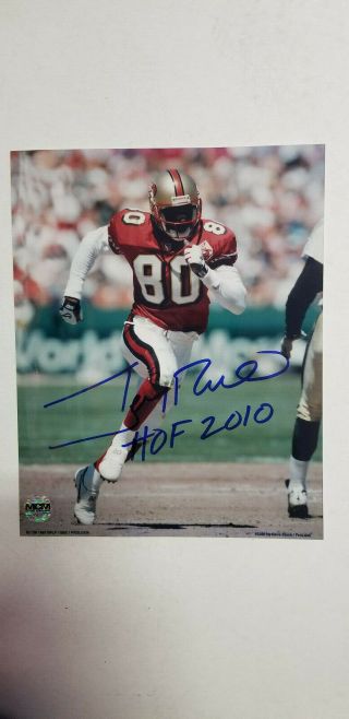 Jerry Rice Autograph 8 X 10 Signed Photo San Francisco 49ers Hof - Mcm