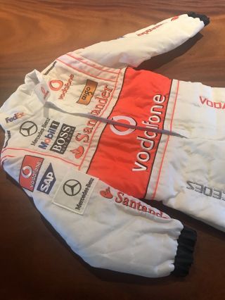Pre - Owned Vodafone Mcclaren Mercedes Kids Overall Race Suit F1 Size 2