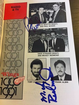 Bob Probert SIGNED X22 1990 DETROIT RED WINGS MEDIA GUIDE,  Federov,  McCrimmon,  Burr 3