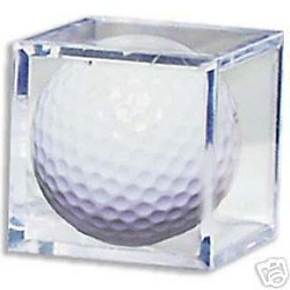 (2) Golf Ball Cube Holder Crystal Clear Display Case