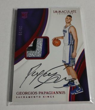 Georgios Papagiannis - 2016/17 Immaculate - Rookie Autograph Patch - 23/25 -