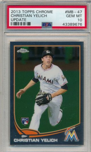 2013 Topps Chrome Update Christian Yelich Mb - 48 Rc Psa 10 Gem Rookie