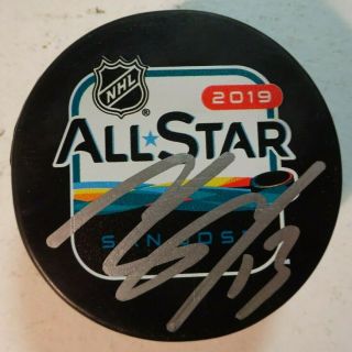Autographed Mathew Barzal Signed 2019 Nhl All Star Game Puck York Islanders