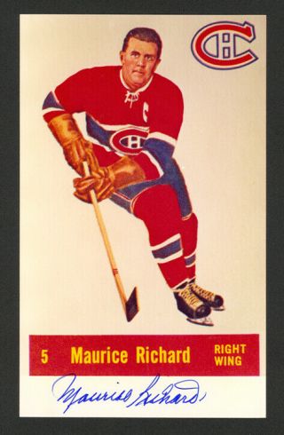 Maurice Richard Hof Montreal Canadiens Hand Signed Autograph Auto 4x6 Photo