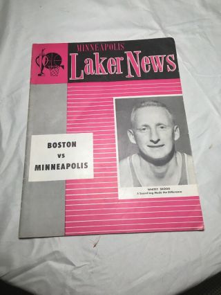 Minneapolis Laker News Boston Vs Minneaolis Program 1953 - 1954 Whitey Skoog