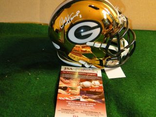 Paul Hornung Autographed Green Bay Packers Gold Chrome Mini Helmet W/jsa