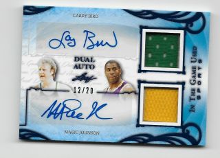2019 Leaf In The Game Sports Dual Patch Auto 12/20 Magic Johnson Larry Bird