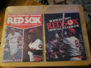 1976 & 1977 Boston Red Sox Official Yearbooks.  (set Of 2)