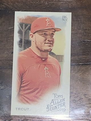 2019 Mike Trout Topps Allen & Ginter Rip Card Mini Extended Exp Sp 383 Angels