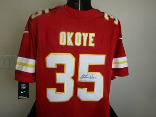 Christian Okoye Signed Autographed Kansas City Chiefs Jersey Jsa
