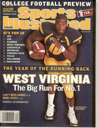 August 20,  2007 Steve Slaton West Virginia Regional Sports Illustrated No Label