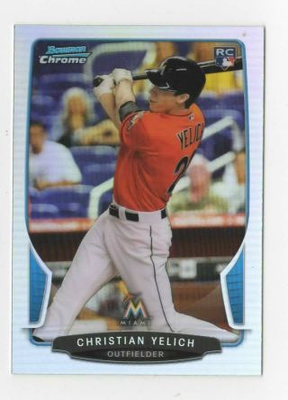 Christian Yelich 2013 Bowman Chrome Refractor Rookie Card 40.