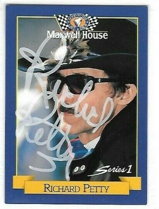 Richard Petty Maxwell House 1992 Autographed Nascar Trading Card Ships