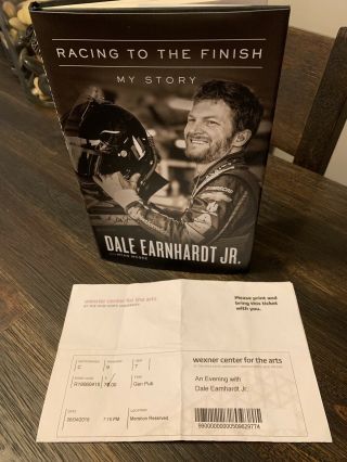 Dale Earnhardt Jr Micky Collins Signed Racing To The Finish Hard Cover Book