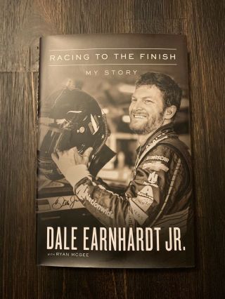 DALE EARNHARDT JR MICKY COLLINS SIGNED RACING TO THE FINISH HARD COVER BOOK 3