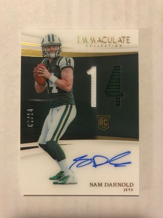 2018 Immaculate Sam Darnold Auto Patch Rpa Numbers /14 Jets