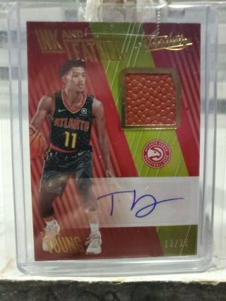 2018 - 19 Nba Absolute Ink And Leather Rookie Auto Trae Young /25 Atlanta Hawks Rc