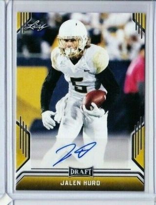 2019 Leaf Draft Jalen Hurd Rookie Auto Gold Tennessee 49ers Pd