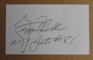 Gerry Philbin Signed Autograph 3x5 Index Card Nfl Bowl Iii Champion Jets