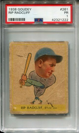 1938 Goudey 261 Rip Radcliff Psa 1 Pr Chicago White Sox