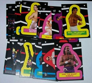2012 Topps Heritage Wwe Stickers Complete Set Of (18) Trish Stratus Undertaker