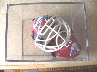 Colorado Avalanche Goalie Mask Mini Helmet In Acrylic Case