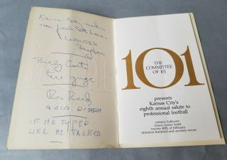Nfl 101 Awards Program Signed / Autographed By Walter Payton Hof 8th Annual
