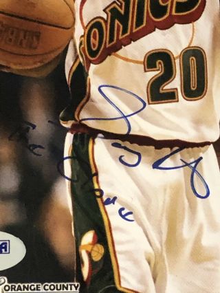 GARY PAYTON Autograph Framed Picture Photo Card The Glove SuperSonics Hot Psa 2
