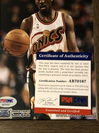 GARY PAYTON Autograph Framed Picture Photo Card The Glove SuperSonics Hot Psa 3