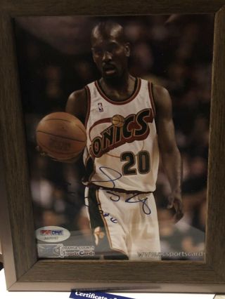 GARY PAYTON Autograph Framed Picture Photo Card The Glove SuperSonics Hot Psa 4