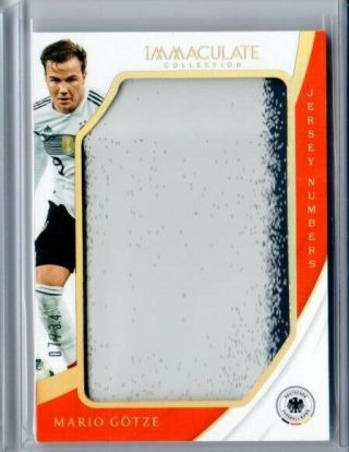 Mario Gotze 2018 - 19 Panini Immaculate Jersey Numbers Jumbo Patch 7/34 Sp Germany