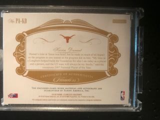 2018 - 19 Flawless Collegiate Kevin Durant Gold 3 Color Patch Auto 9/10 3