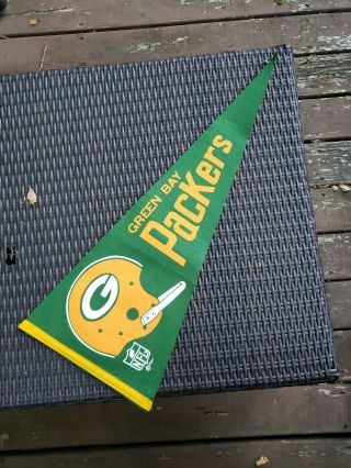 Vintage Green Bay Packers 1967 Single Bar Pennant 29.  5 " Long {b25}