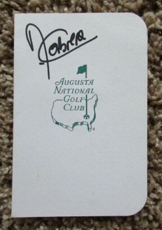 Angel Cabrera Autographed Augusta National Golf Club Scorecard - Masters