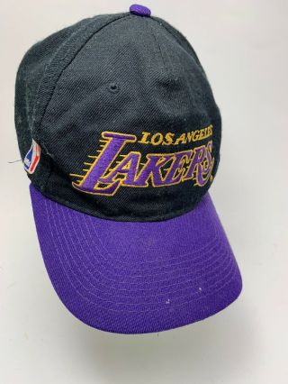 Vintage black Los Angeles Lakers Snapback Hat Cap LA 90s Sports Specialties NBA 2