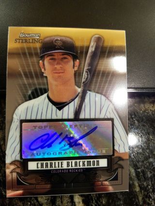 2008 Bowman Sterling Colorado Rockies Charlie Blackmon Autographed Rookie Card